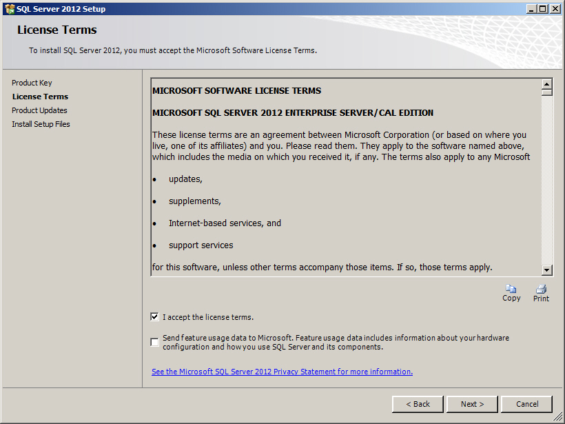 Install SQL Server 2012