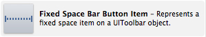 Fixed Space Bar Button Item - iOS Example (iPhone , iPad) Fixed Space Bar Button Item - iOS Example (iPhone , iPad)
