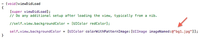 iOS/iPhone Background Colors and Background Image Example 
