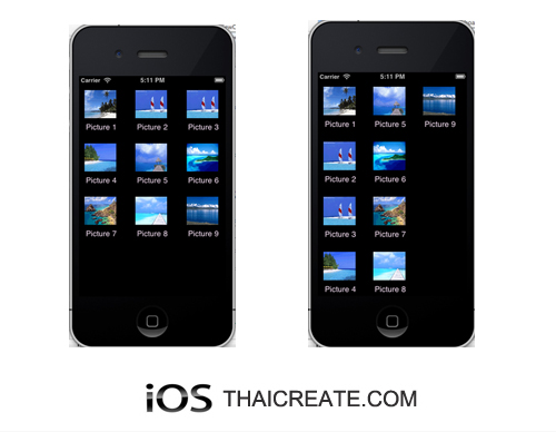 iOS/iPhone Collection View (UICollectionViewController) Multiple Column Item iOS/iPhone Collection View (UICollectionViewController) Multiple Column Item