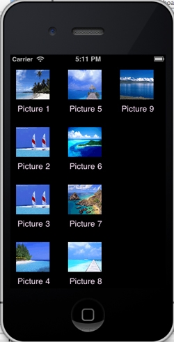 iOS/iPhone Collection View (UICollectionViewController) Multiple Column Item iOS/iPhone Collection View (UICollectionViewController) Multiple Column Item