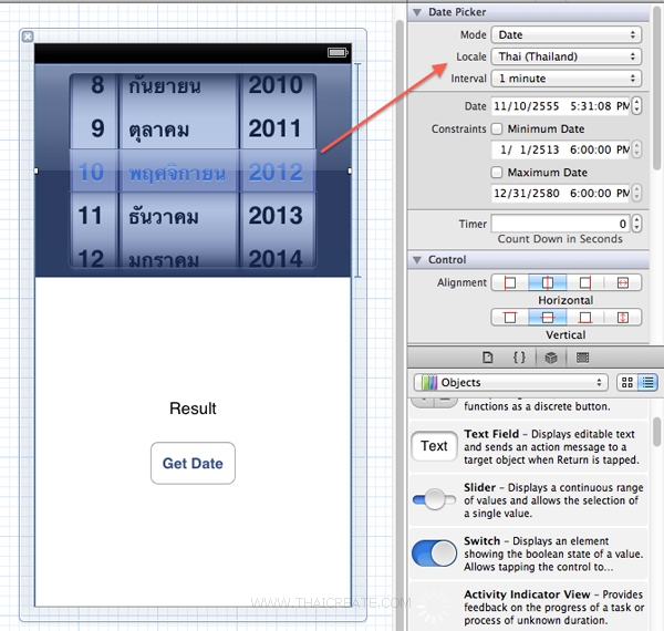 iOS/iPhone Date Picker (UIDatePicker) Example (iPhone,iPad)