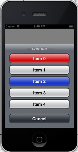 iOS/iPhone Action Sheet iOS/iPhone Action Sheet