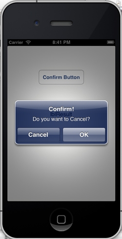 iOS/iPhone Confirm Dialog Popup