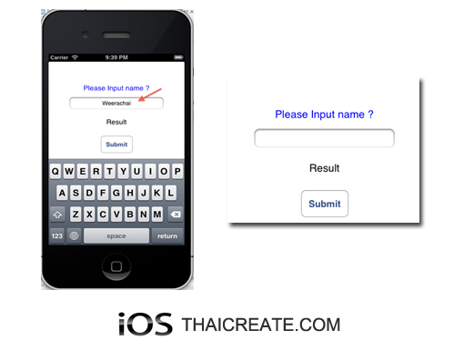 iOS/iPhone Label(UILabel) , Text Field(UITextField) , Round Rect Button ...