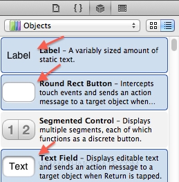 iOS/iPhone Label(UILabel) , Text Field(UITextField) , Round Rect Button(UIButton) 