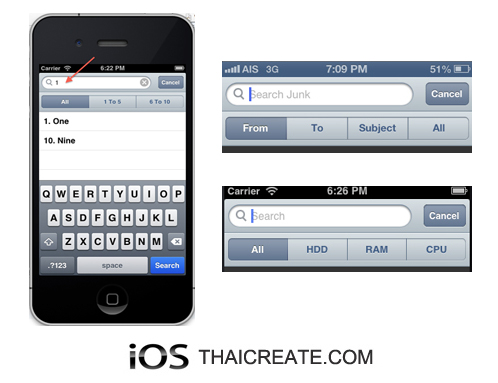 iOS/iPhone Search Bar and Scope Bar (Objective-C , iPhone)