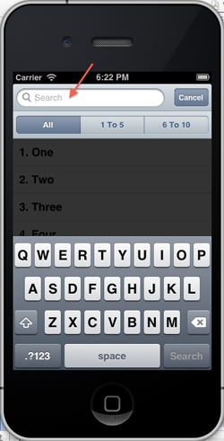 iOS/iPhone Search Bar and Scope Bar iOS/iPhone Search Bar and Scope Bar