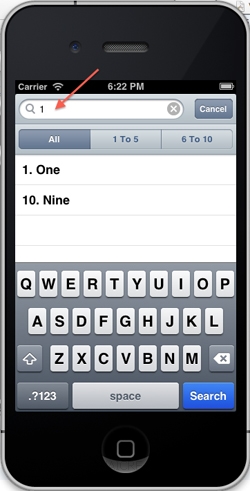 iOS/iPhone Search Bar and Scope Bar iOS/iPhone Search Bar and Scope Bar