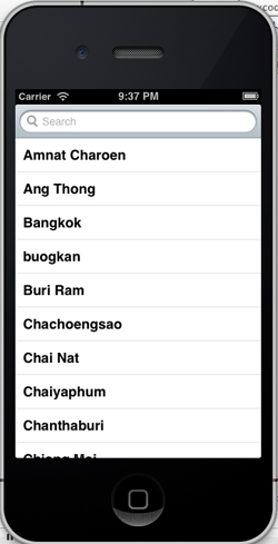 iOS/iPhone Search Bar (UISearchBar) Data from Web Server Using JSON