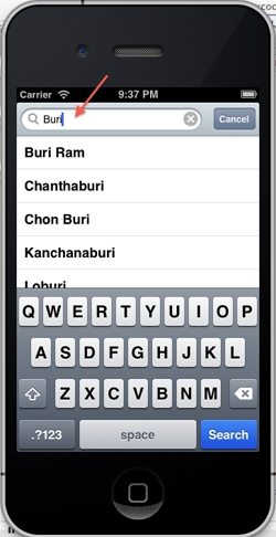 iOS/iPhone Search Bar (UISearchBar) Data from Web Server Using JSON