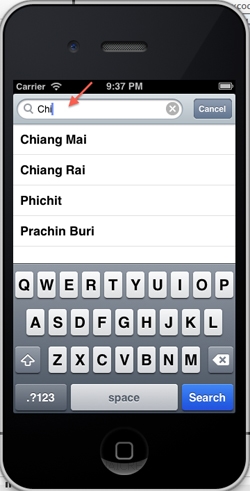 iOS/iPhone Search Bar (UISearchBar) Data from Web Server Using JSON