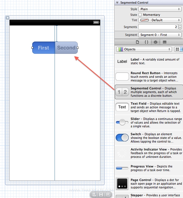 iOS/iPhone Segmented Control (UISegmentedControl) Example (iPhone,iPad)