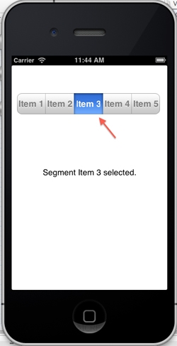iOS/iPhone Segmented Control (UISegmentedControl) Example (iPhone,iPad)