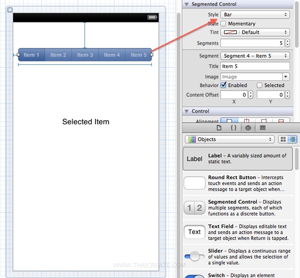 iOS/iPhone Segmented Control (UISegmentedControl) Example (iPhone,iPad)