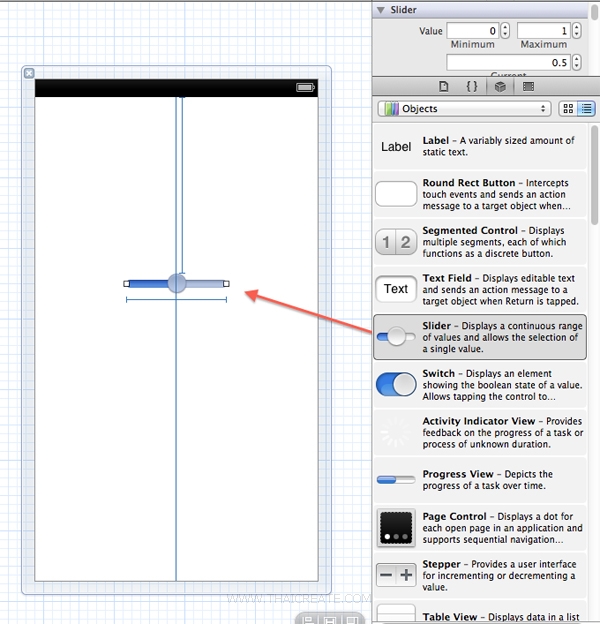 iOS/iPhone Slider (UISlider) Example (iPhone,iPad)