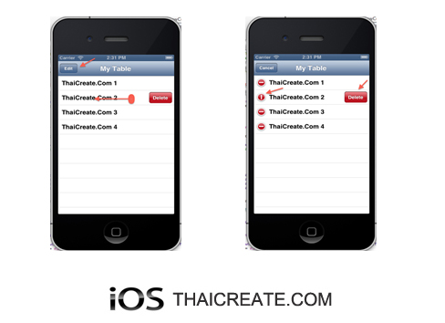 iOS/iPhone Table View Show Enable Edit / Delete Cell (Swipe To Delete ...