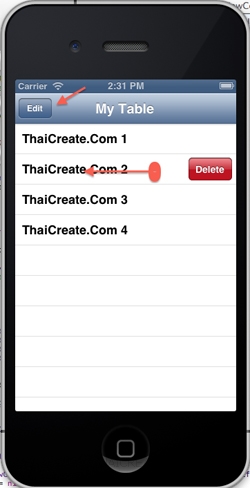iOS/iPhone Table View Show Enable Edit / Delete Cell (Swipe To Delete) (UITableView)