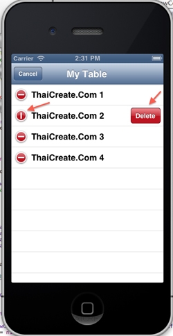 iOS/iPhone Table View Show Enable Edit / Delete Cell (Swipe To Delete ...