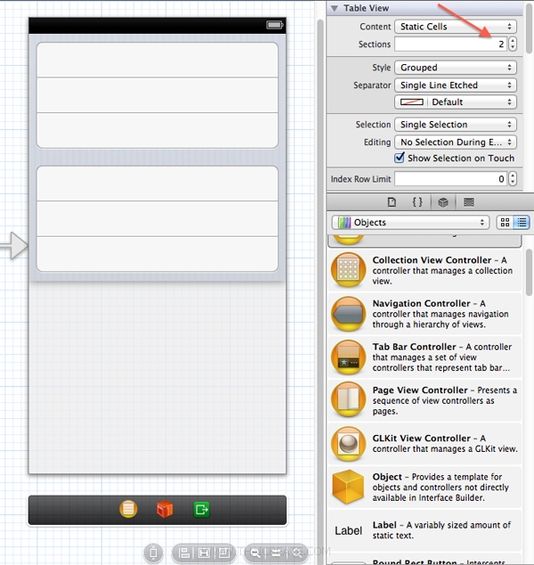 iOS/iPhone Table View Static Cell and Section Group (iPhone, iPad)