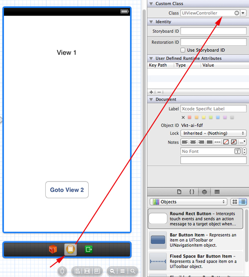 iOS/iPhone Storyboard and Custom Class in View (Objective-C, iPhone, iPad)