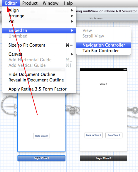 iOS/iPhone Storyboard and Navigation Controller in View (iPhone, iPad)