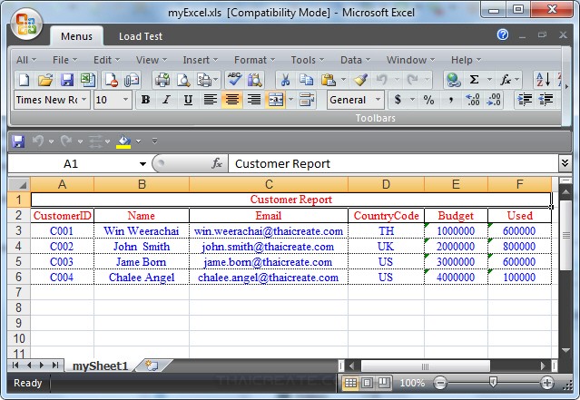 Java Generate Excel Report from Database