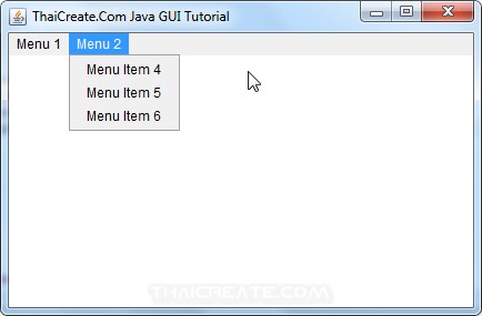 Java AWT and Menu/Menu Bar (Menu/MenuBar) - Example