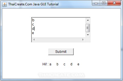 Java AWT and Text Area (TextArea) - Example