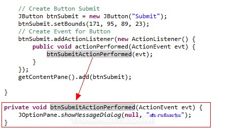 Java GUI Control Event Action