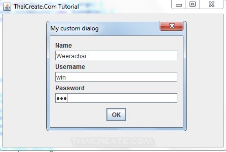 Java GUI : Dialog Input Custom Modal Dialog Java GUI : Dialog Input Custom Modal Dialog
