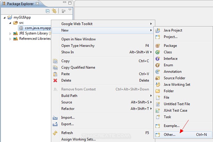 Eclipse : สร้าง Java GUI Application ด้วยโปรแกรม Eclipse IDE แบบง่าย ๆ