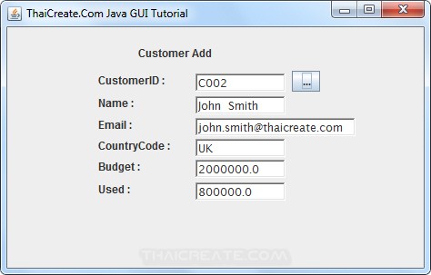 Java GUI Choose Data  from JDialog to Main Frame