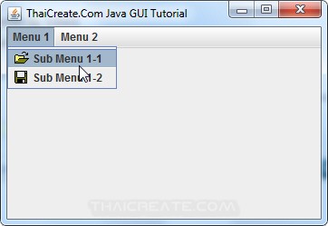 How to use : Java GUI Menu/Menu Item (Icon Image Event Handler)
