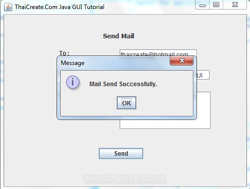 Java GUI Create Frame Form for Send Mail