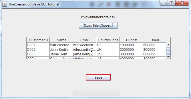 Java GUI Import CSV/Text to Database