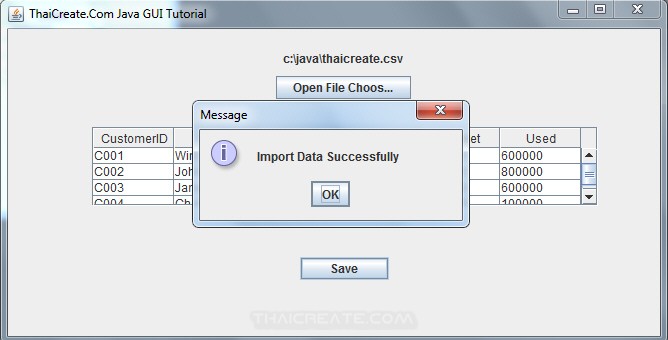 Java GUI Import CSV/Text to Database