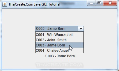 Java GUI JComboBox from Database