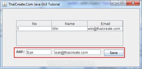 Java GUI JTable - Add Rows Data to JTable Model