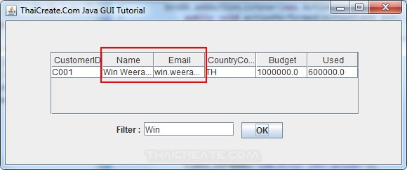 Java GUI JTable - Filter Data in JTable Java GUI JTable - Filter Data in JTable