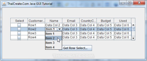 How to use : Java GUI JTable - ComboBox (JComboBox) in JTable Cell