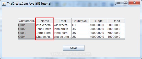 Java GUI JTable - Update data all Cell in JTable