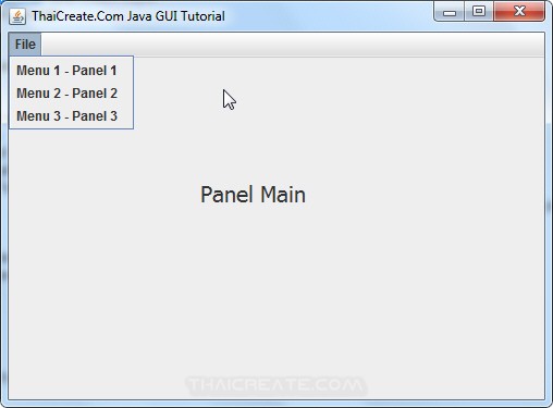 Java GUI Create Menu and Open Another Panel Layer Java GUI Create Menu and Open Another Panel Layer