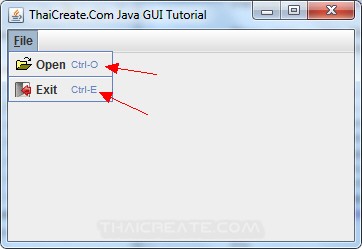 How to use : Java GUI Create Menu and Shortcut Key Control