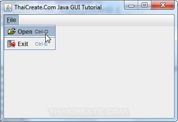 Java GUI Create Menu and Shortcut Key Control