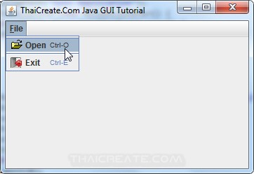 How to use : Java GUI Create Menu and Shortcut Key Control