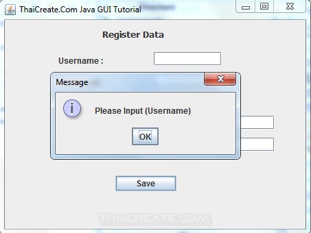 Java GUI Member Register Form and Validation Data