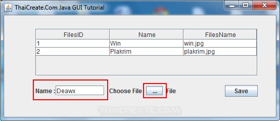 How to use : Java GUI Upload file to Database via JFileChooser