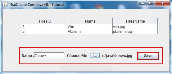 How to use : Java GUI Upload file to Database via JFileChooser