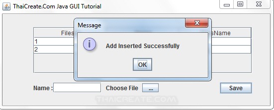 How to use : Java GUI Upload file to Database via JFileChooser